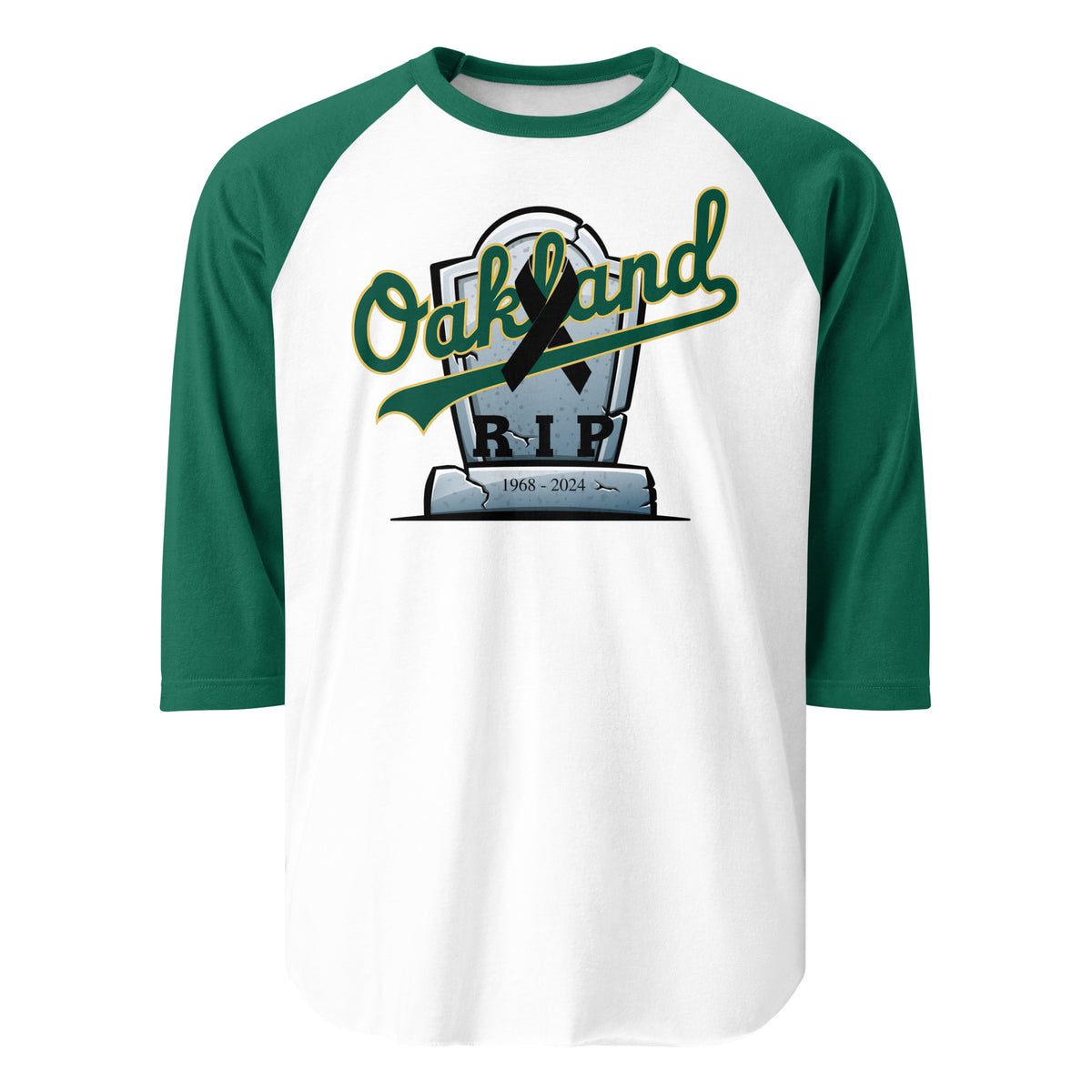 RIP Oakland 3/4 sleeve raglan shirt